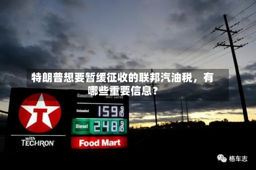 特朗普想要暂缓征收的联邦汽油税	，有哪些重要信息？-第1张图片