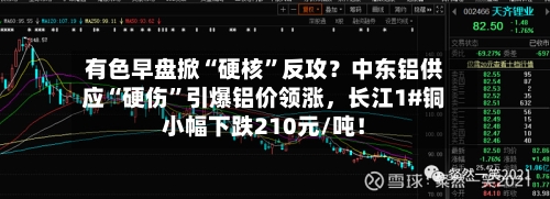 有色早盘掀“硬核”反攻？中东铝供应“硬伤	”引爆铝价领涨，长江1#铜小幅下跌210元/吨！-第1张图片