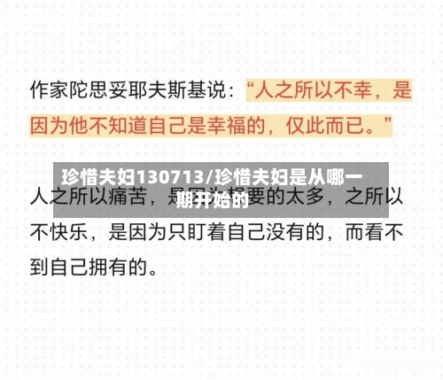 珍惜夫妇130713/珍惜夫妇是从哪一期开始的-第1张图片